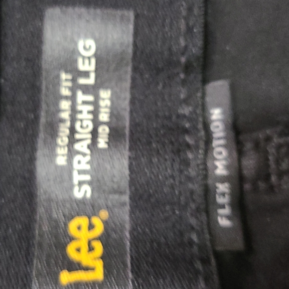 Lee Flex Motion Regular Fit Mid Rise Straight Leg Black Jeans Size 10 SHORT - Picture 5 of 10
